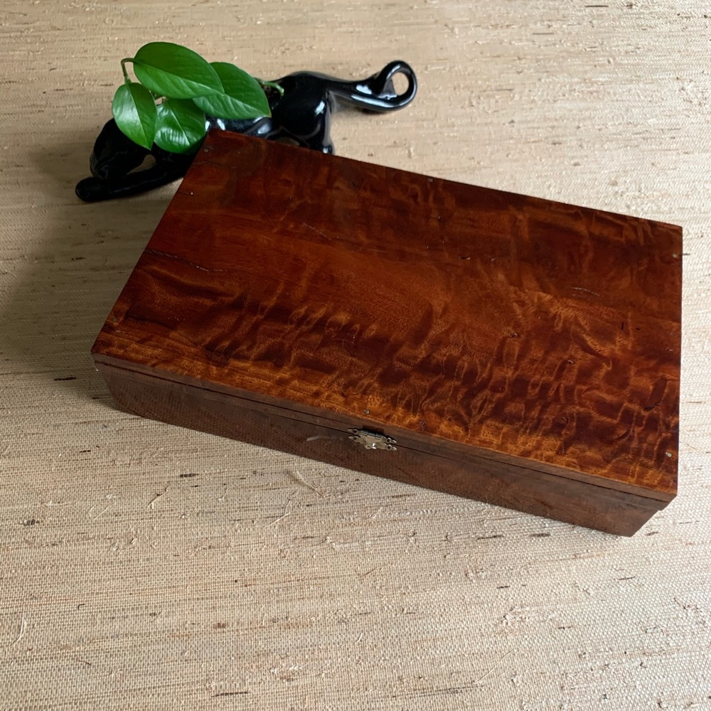 MCM Original Burlwood Storage Box W/ Brass Clasp